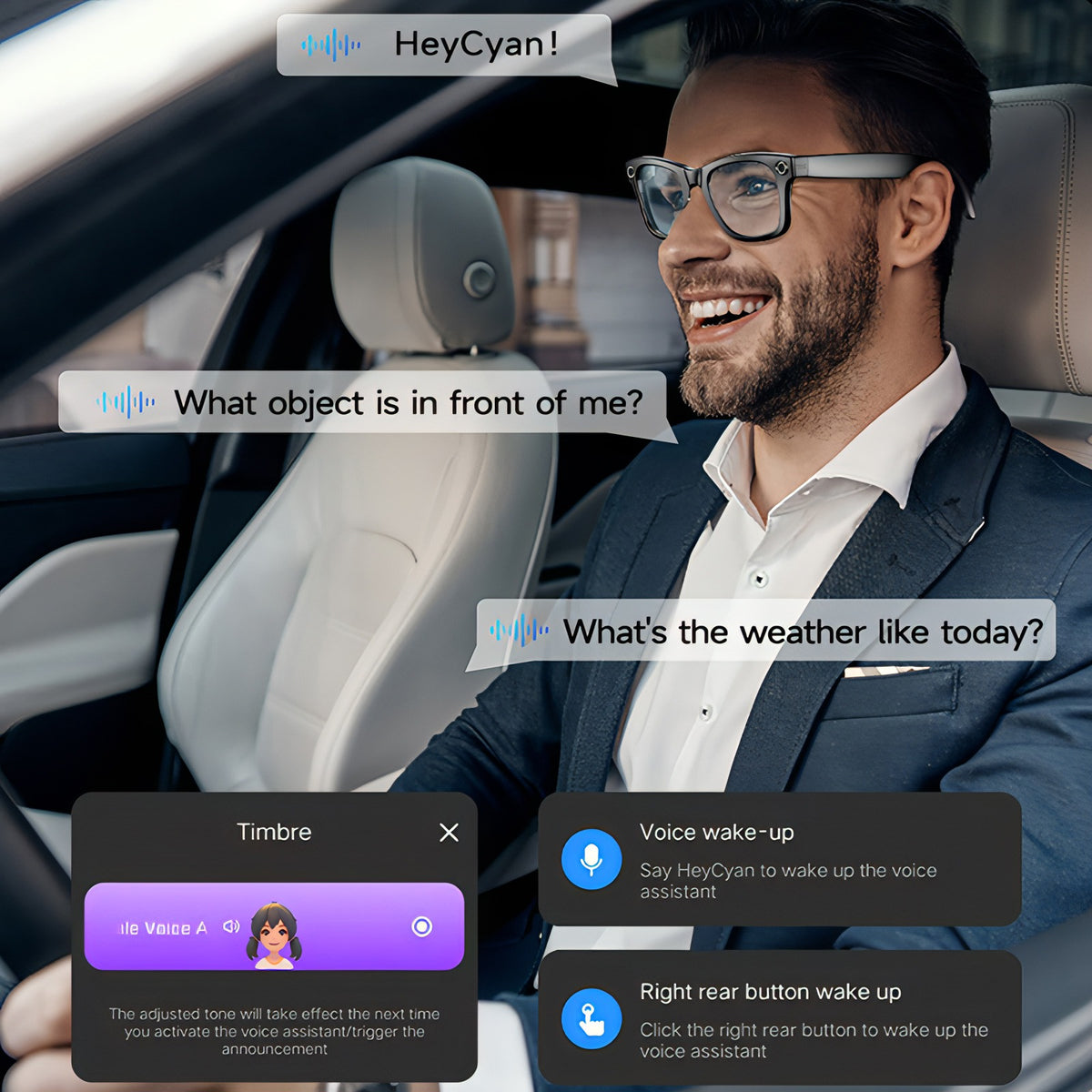 Fenzora Smarte Briller AI stemmestyring med ChatGPT